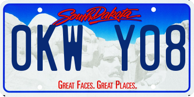 SD license plate 0KWY08
