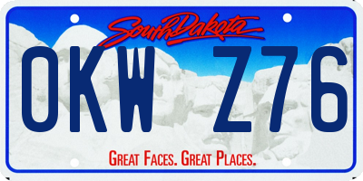 SD license plate 0KWZ76