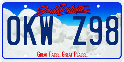 SD license plate 0KWZ98
