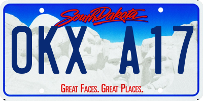SD license plate 0KXA17
