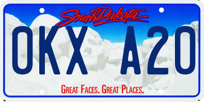 SD license plate 0KXA20