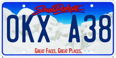 SD license plate 0KXA38