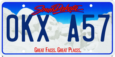SD license plate 0KXA57