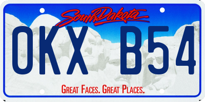 SD license plate 0KXB54