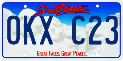 SD license plate 0KXC23