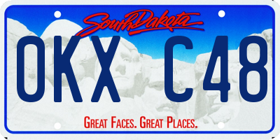 SD license plate 0KXC48