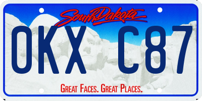 SD license plate 0KXC87