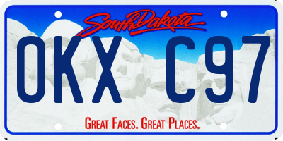 SD license plate 0KXC97