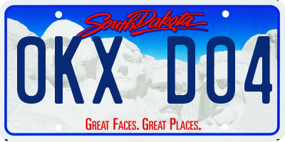SD license plate 0KXD04