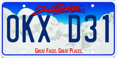 SD license plate 0KXD31