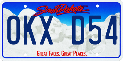 SD license plate 0KXD54