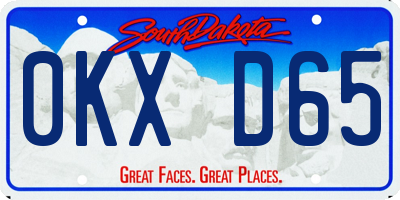 SD license plate 0KXD65