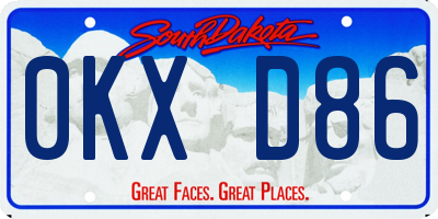 SD license plate 0KXD86