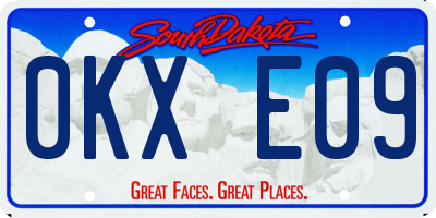 SD license plate 0KXE09