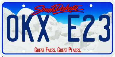 SD license plate 0KXE23