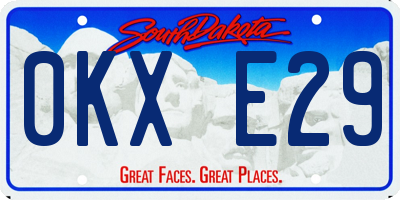 SD license plate 0KXE29
