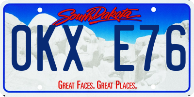 SD license plate 0KXE76