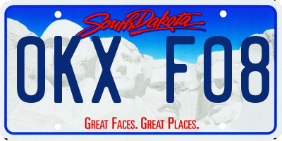 SD license plate 0KXF08
