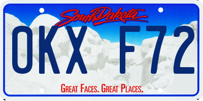 SD license plate 0KXF72