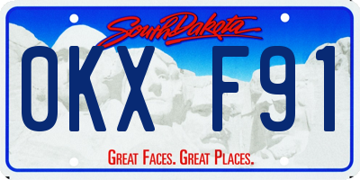 SD license plate 0KXF91