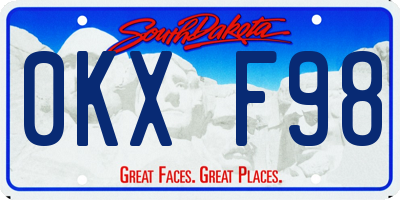 SD license plate 0KXF98