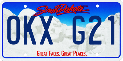 SD license plate 0KXG21