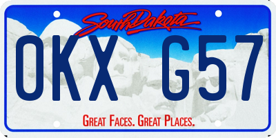 SD license plate 0KXG57