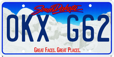 SD license plate 0KXG62