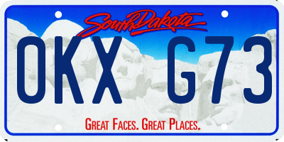 SD license plate 0KXG73