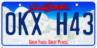 SD license plate 0KXH43