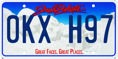 SD license plate 0KXH97
