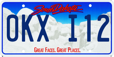 SD license plate 0KXI12