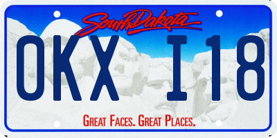 SD license plate 0KXI18