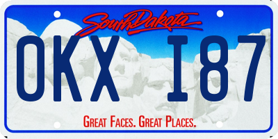 SD license plate 0KXI87