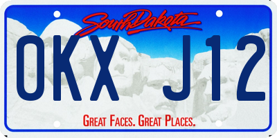 SD license plate 0KXJ12