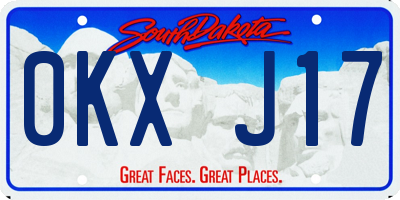 SD license plate 0KXJ17