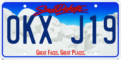 SD license plate 0KXJ19