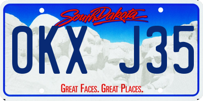 SD license plate 0KXJ35