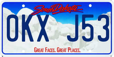 SD license plate 0KXJ53