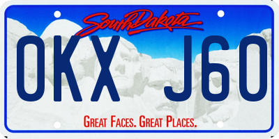 SD license plate 0KXJ60