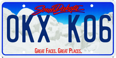 SD license plate 0KXK06