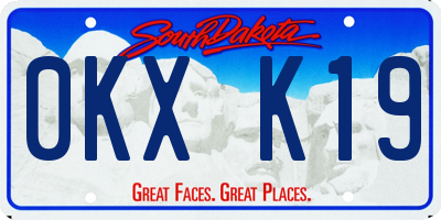 SD license plate 0KXK19