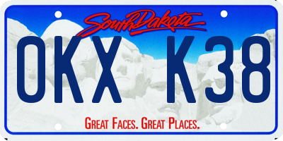 SD license plate 0KXK38