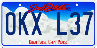 SD license plate 0KXL37