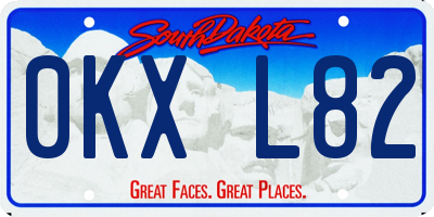 SD license plate 0KXL82