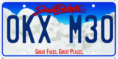 SD license plate 0KXM30