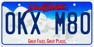 SD license plate 0KXM80