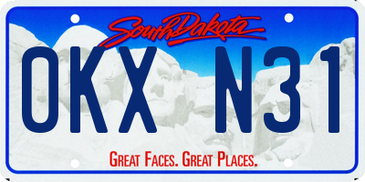 SD license plate 0KXN31