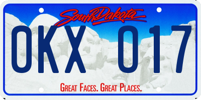 SD license plate 0KXO17