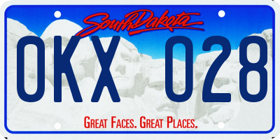 SD license plate 0KXO28
